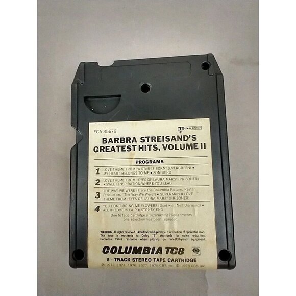 BARBRA STREISANDS GREATEST HITS VOLUME 2 (8 track Tape Cartridge) - Picture 5 of 6